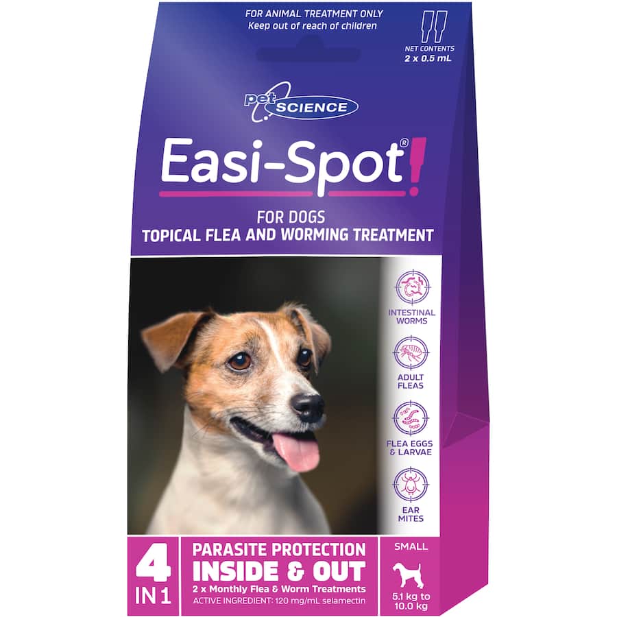 Easi-Spot For Small Dogs 5.1kg to 10kg Packet Of 2 – Animal Stuff