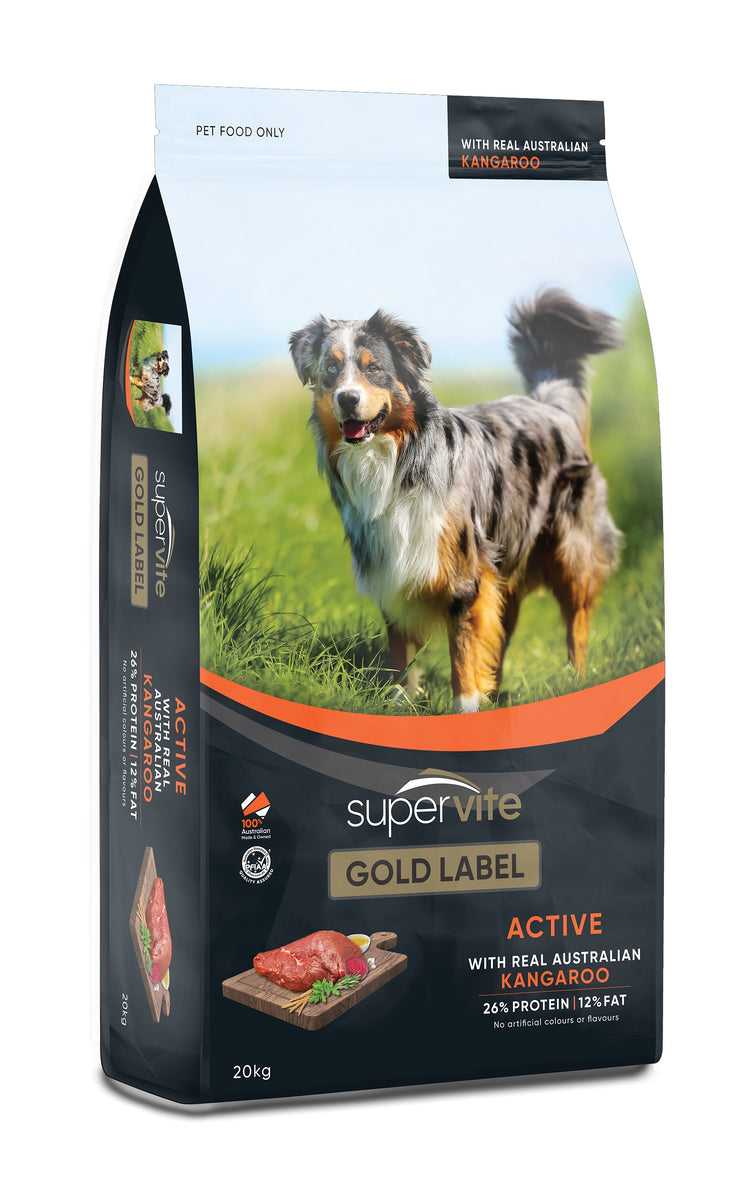 Supervite Gold Label Adult Dog Active Kangaroo 20kg – Animal Stuff